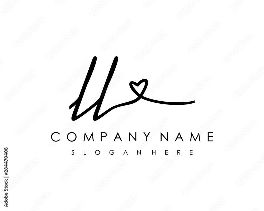 LL Initial handwriting logo vector LL Initial handwriting logo vector
