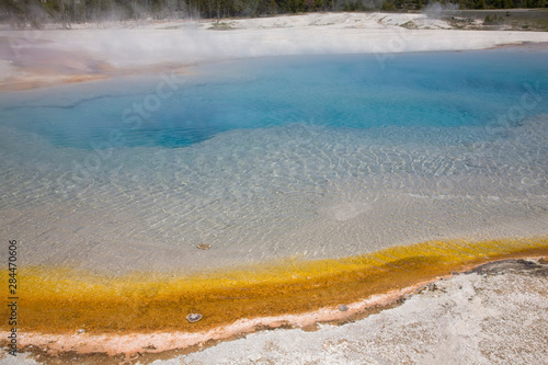 WY, Yellowstone National Park, Black Sand Basin, Sunset Lake