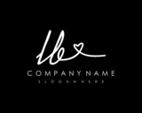 LB Initial handwriting logo vector