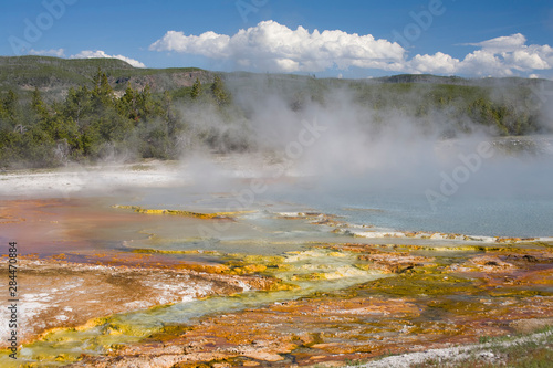WY, Yellowstone National Park, Midway Geyser Basin, Colorful Bacterial Mats
