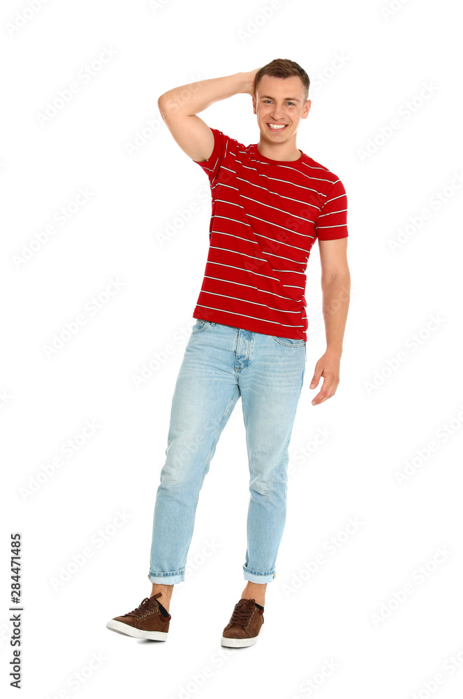 Full length portrait of young man on white background Full length portrait of young man on white background