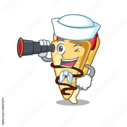 Sailor with binocular crepe isolated with in the character