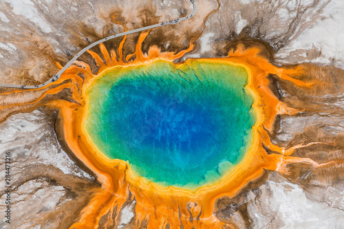 Grand Prismatic Spring, Midway Geyser Basin, Yellowstone National Park, Wyoming, USA photo