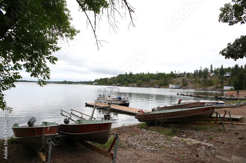 Canadian Lake Landscape. Peaceful View. photo