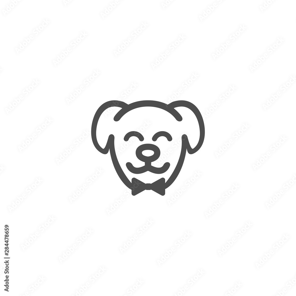 Obraz premium outline dog vector logo concept