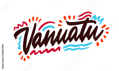 Vanuatu handwritten Republic name. Modern Calligraphy Hand Lettering for Printing,background ,logo, for posters, invitations, cards, etc. Typography vector.