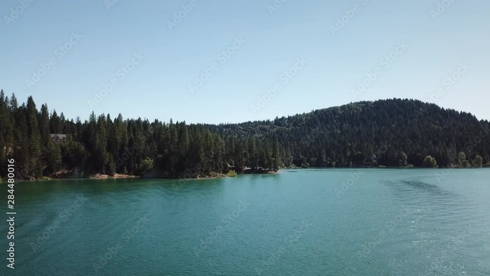 Drone shot Scott's Flat Lake in California Drone shot Scott's Flat Lake in California