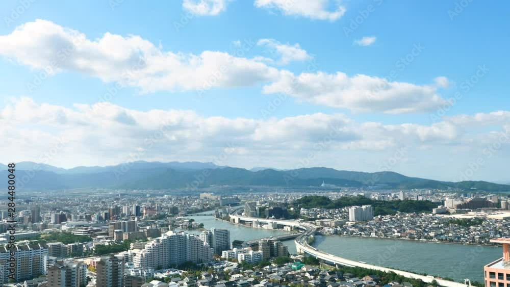 都市風景　福岡市　タイムラプス