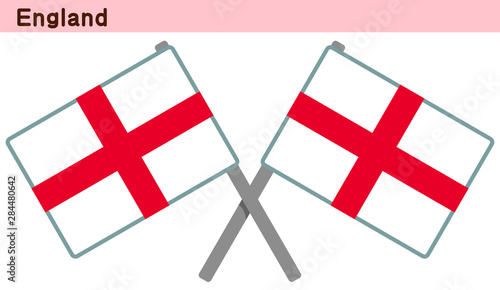 交差したイングランドの旗