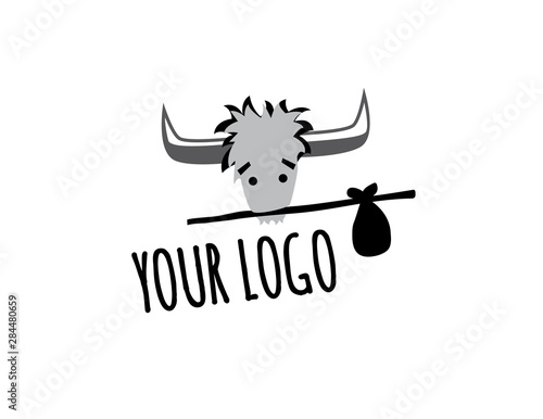 Traveling or Homeless Yak with Bindle
