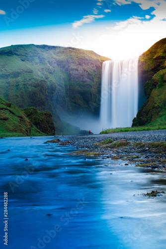 Famous tourist attraction Skogafoss in Iceland