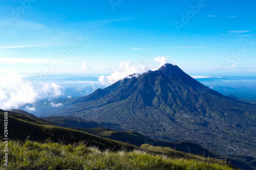 mountain and clouds