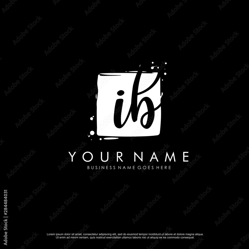 I B IB initial square logo template vector I B IB initial square logo template vector