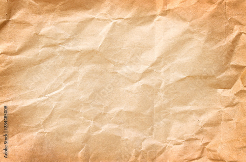 Wallpaper Mural Old blank wrinkle light brown paper texture abstract top view for background , copy space Torontodigital.ca