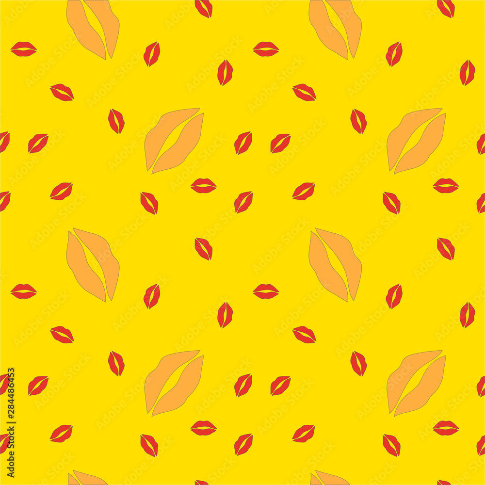 Lips pattern. Vector seamless pattern with woman lips.Can be used for wallpaper,fabric, web page background, surface textures.