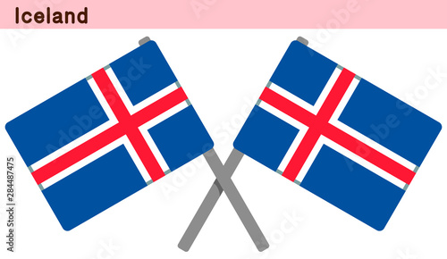 交差したアイスランドの国旗