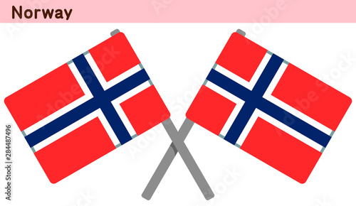 交差したノルウェーの国旗