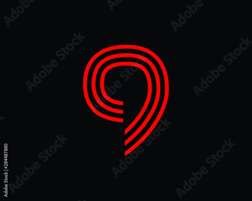 Creative Minimal Letter 9 Logo Design | Nine Logo Design