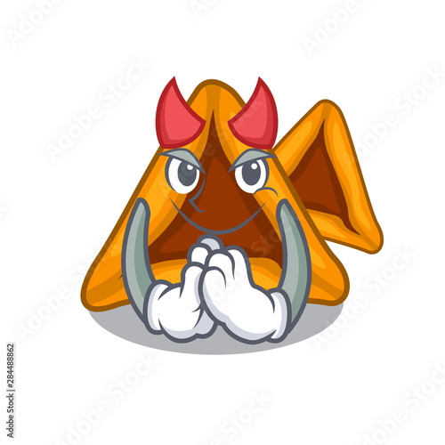Devil hamantaschen cookies isolated with the mascot