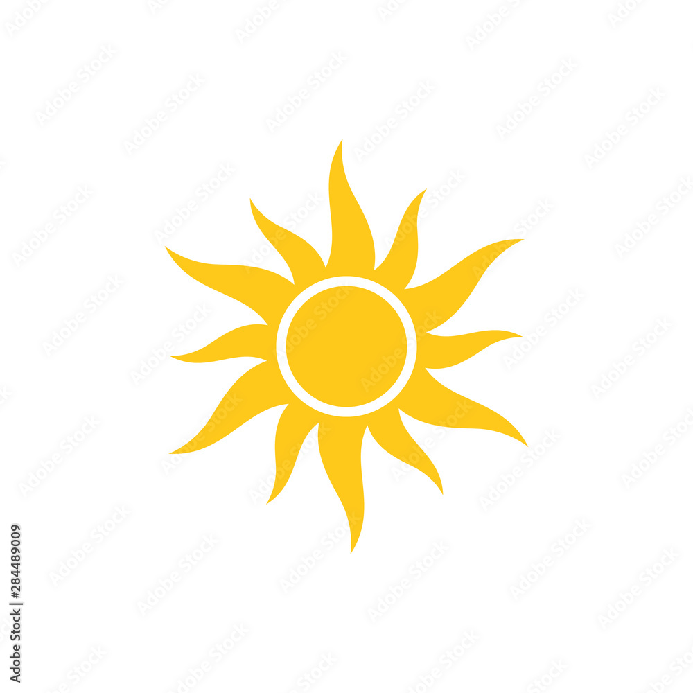 Sun sign symbol icon vector illustration. Sun vector border icon use for admin panels, website, interfaces, mobile apps.