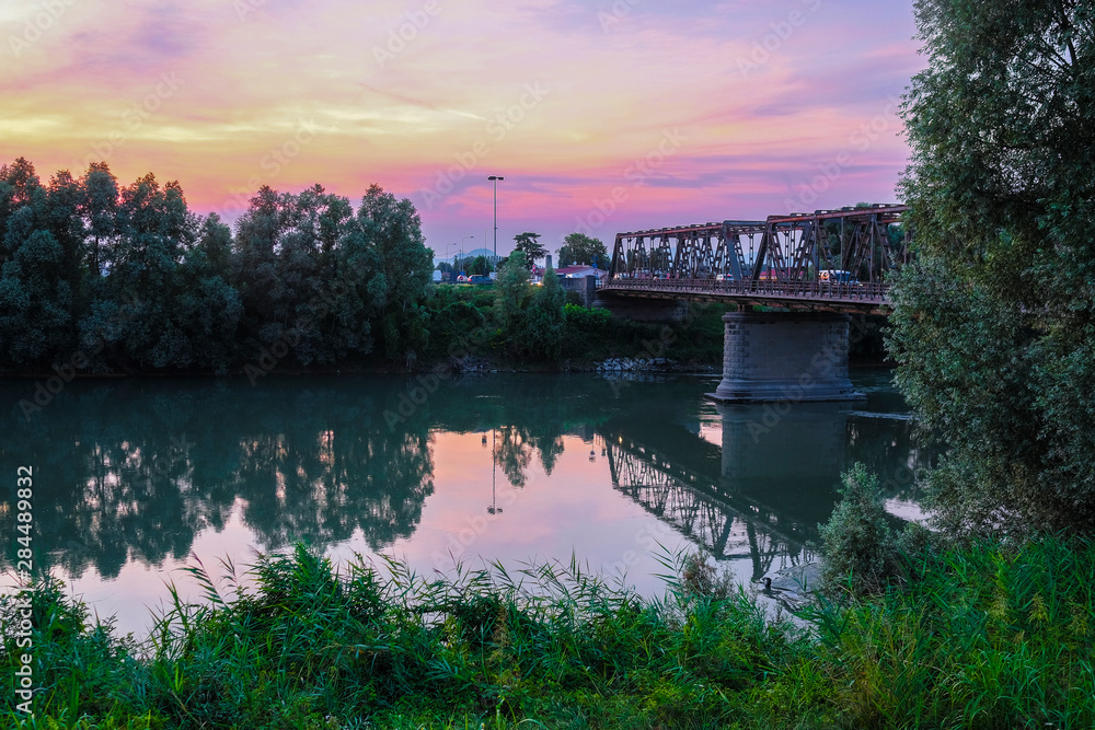 Fototapeta premium Landscape with the image of night Italy