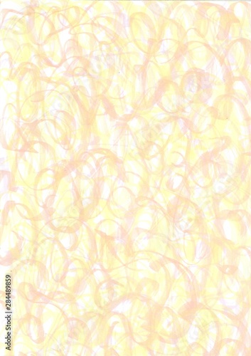 yellow peach background with curls drawn by markers