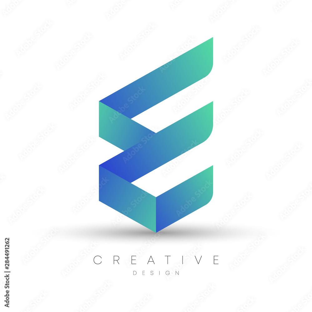 Vector design letter E with a modern and trendy style Vector design letter E with a modern and trendy style