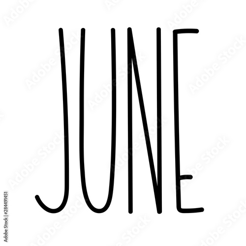 Seasonal calendar typography template text lettering month