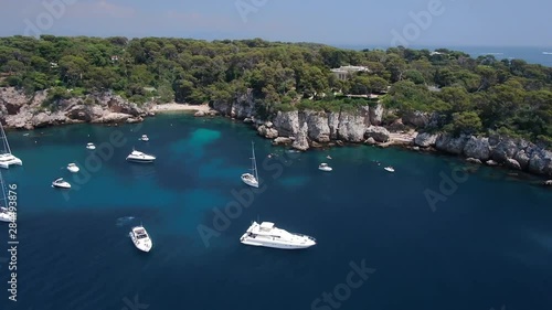 Aerial video of Antibes. Monte-Carlo. Monaco. Nice. Yacht. Ship.