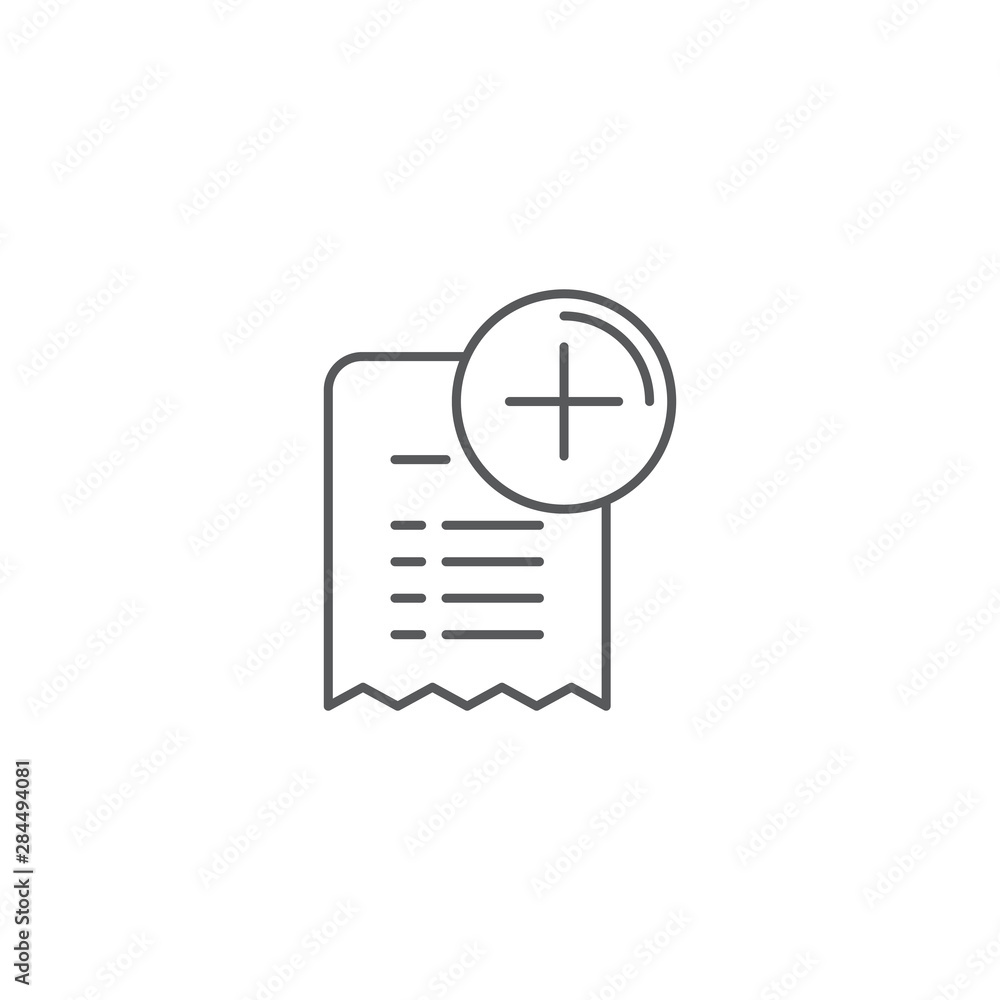 Fototapeta premium Add list vector icon symbol isolated on white background
