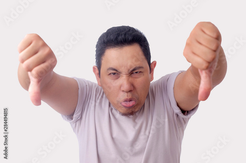 Quadro su tela Young Man Showing Thumbs Down