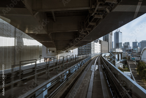 Cityscape from monorail sky train in Tokyo © Bob