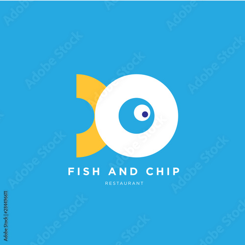 Fish and Chips Fun Restaurant Logo Design