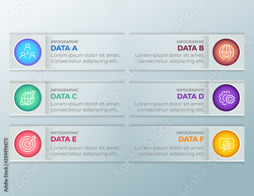 Wallpaper Mural Abstract elements of graph, diagram with steps, options or processes. Business infographics design template. Torontodigital.ca