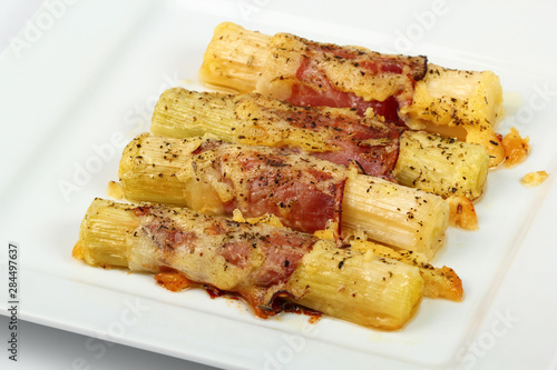 Cheesy leeks & ham