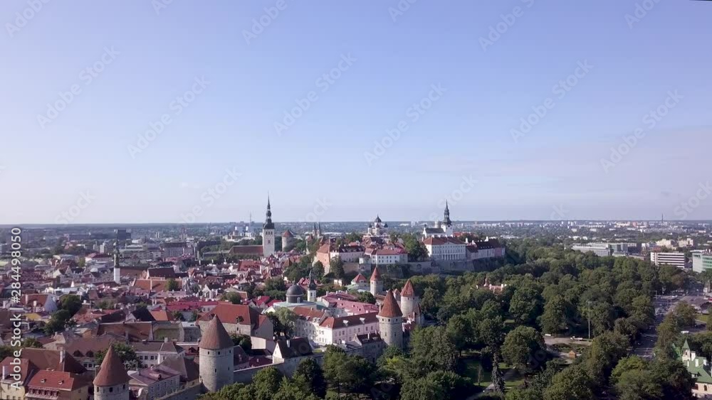 Aerial view of city Tallinn , Estonia
