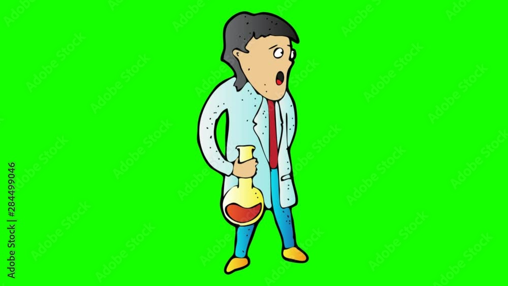 animated chemist character . green screen 2D animation animated chemist character . green screen 2D animation