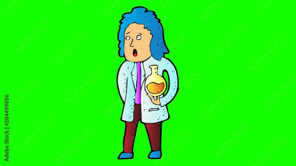 animated chemist character . green screen 2D animation animated chemist character . green screen 2D animation