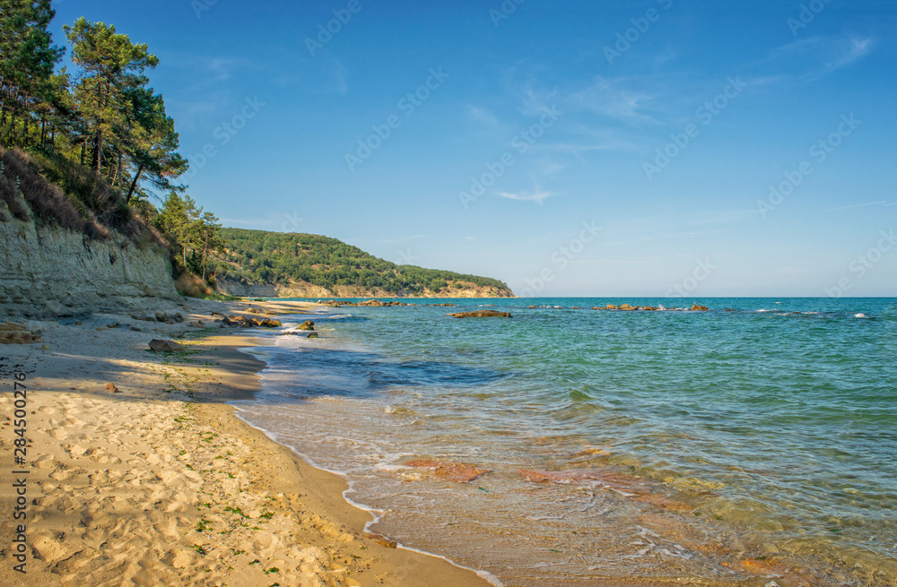 Seascape from beach near Varna. Black Sea, Bulgaria. Seascape from beach near Varna. Black Sea, Bulgaria.