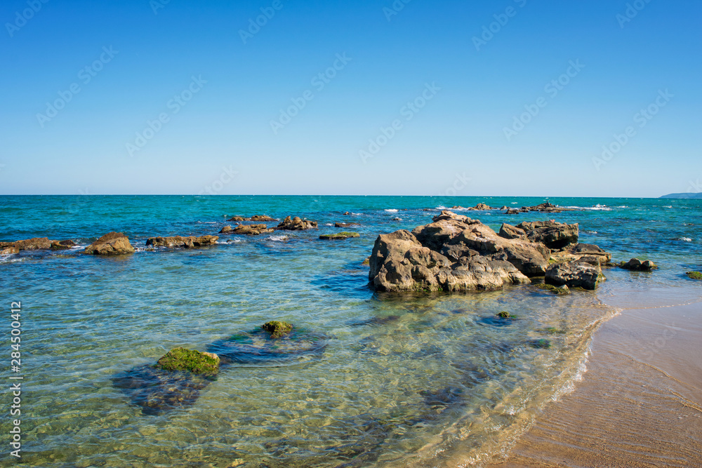 Seascape from beach near Varna. Black Sea, Bulgaria.