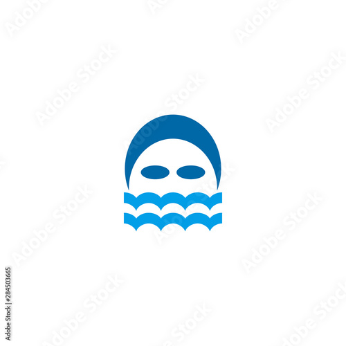 Swimming club logo design vector template