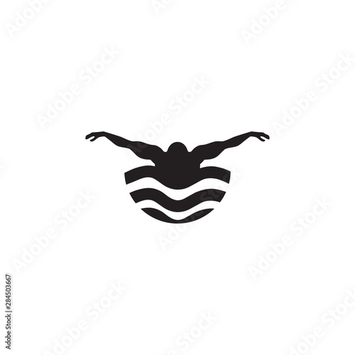 Swimming club logo design vector template
