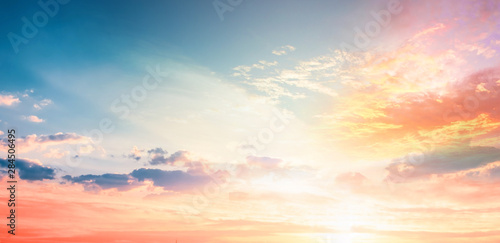 World Environment Day concept: Orange cloudy sky background