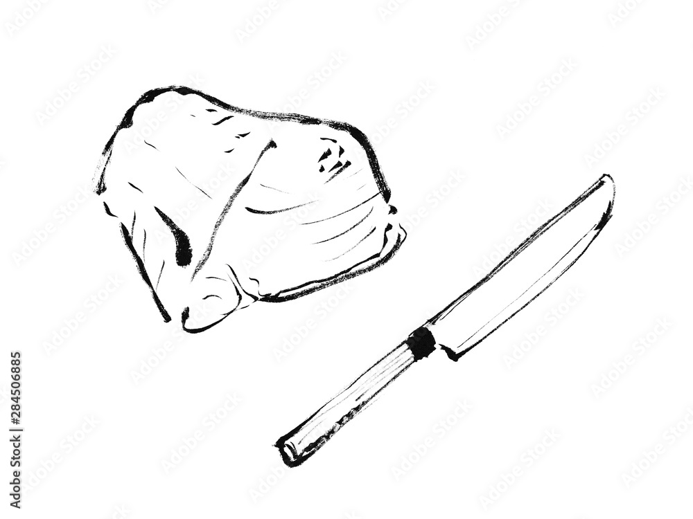 魚 ブロック 切り身 包丁 ほうちょう 切れている 切身 鮪 まぐろ 手書き 美味しい マグロ 日本 Stock イラスト Adobe Stock