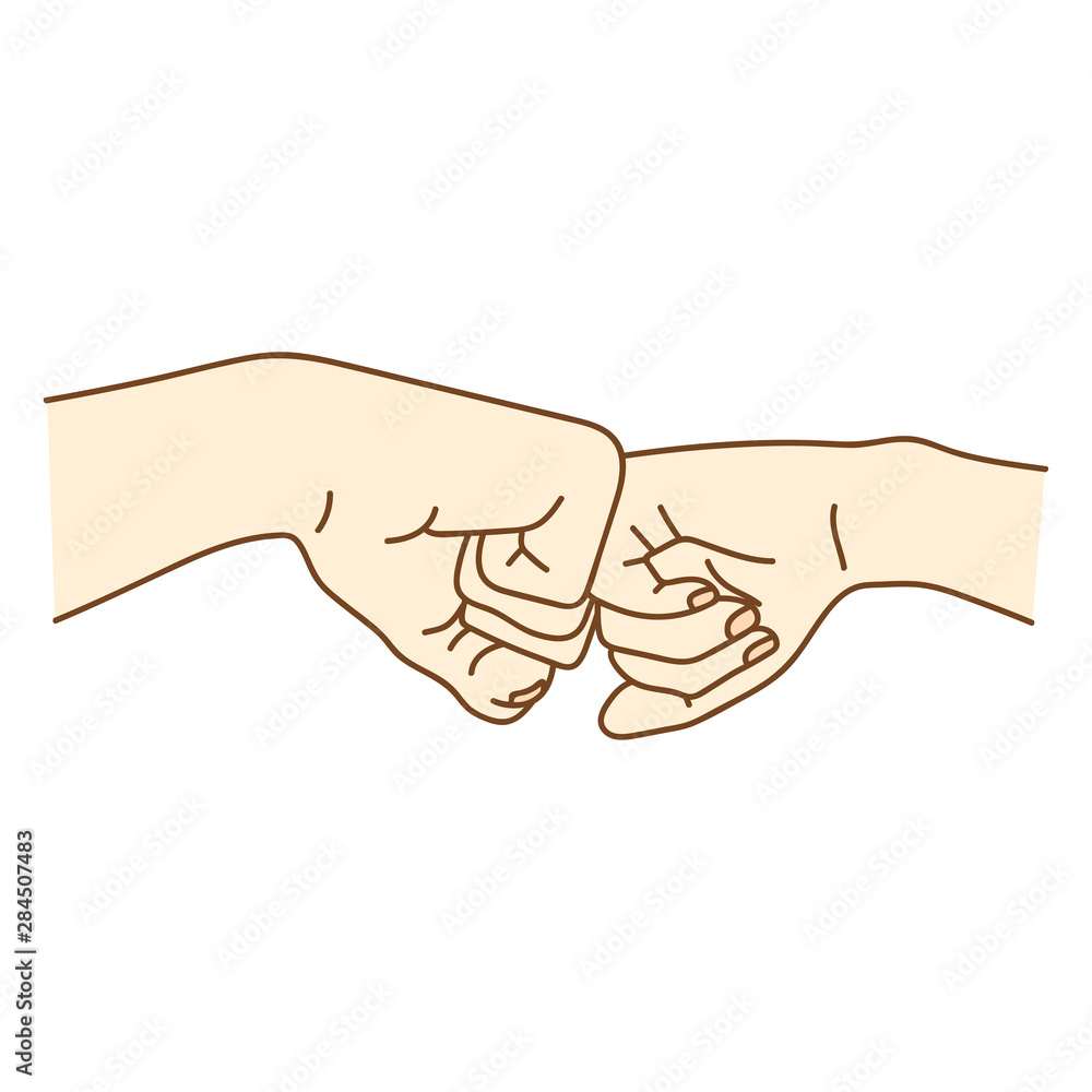 People bumping their fists together People bumping their fists together