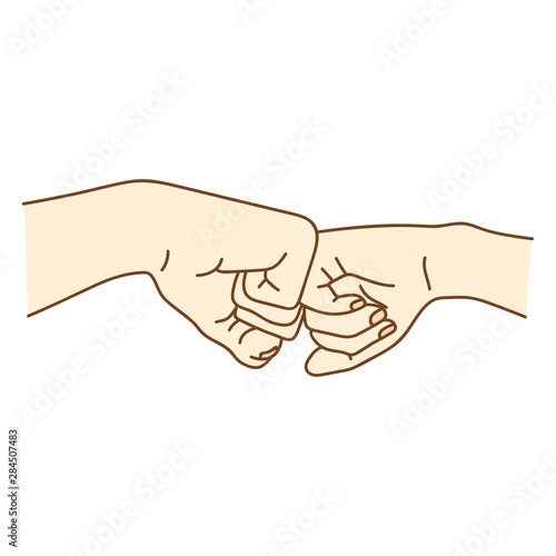 People bumping their fists together