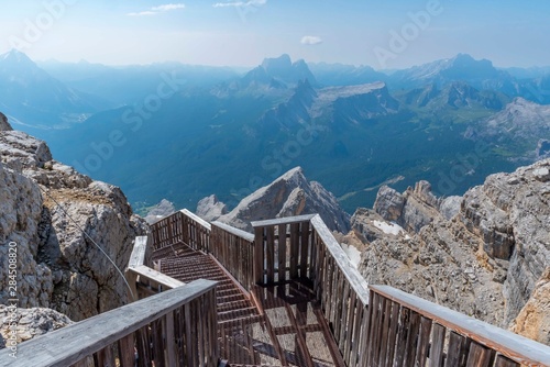Steps at the Dolomites in Cortina in Italy