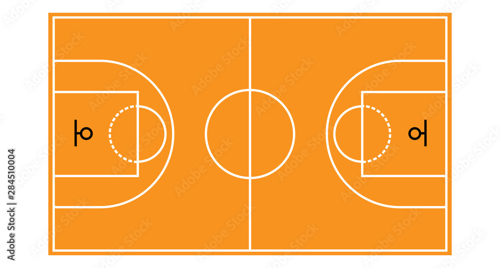 Basketball court top view template sports ground Vector Image