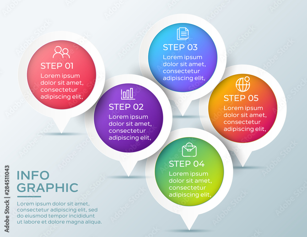 Fototapeta premium Step infographic template