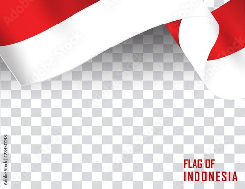 Indonesia flag ribbon shape. Indonesia Independence Day Celebration
